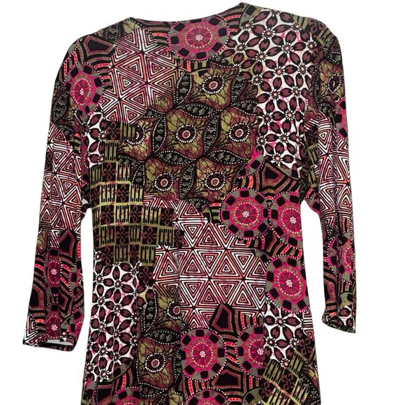 Salaam Knot Front 3/4 Sleeve Dress XL V-neck Light Flowy Fabric Rayon Spandex - Picture 4 of 11